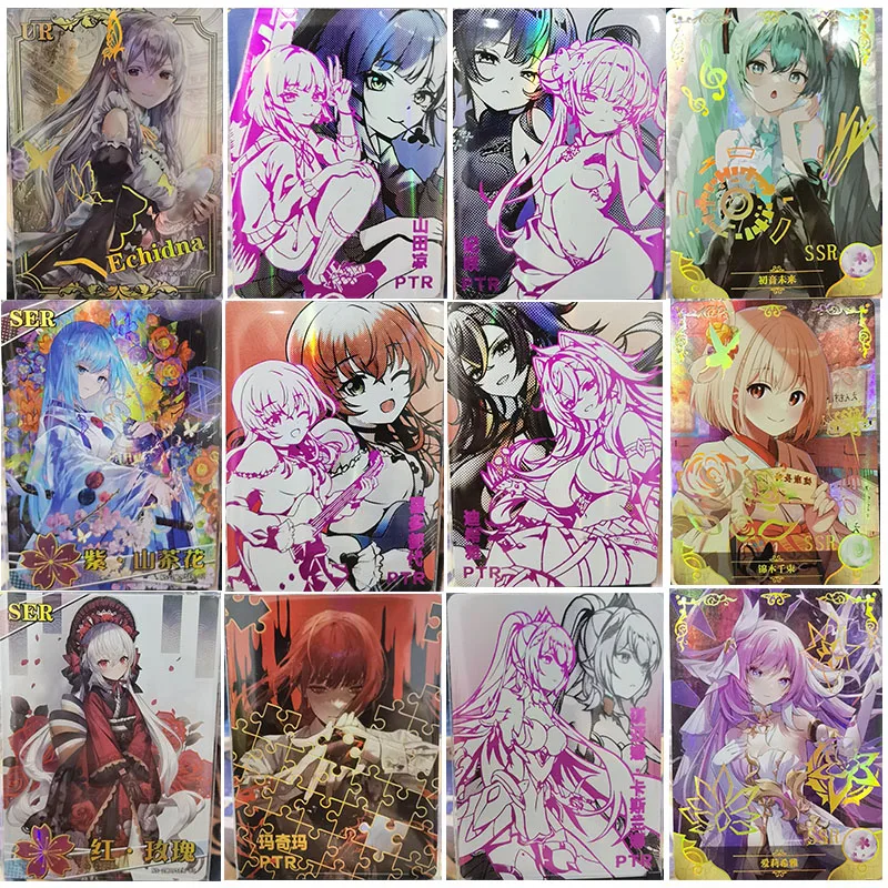 

Anime Goddess Story Rem Hatsune Miku Ptr Ssr Card Game Collections Rare Cards Children's Toys Boys Surprise Birthday Gifts