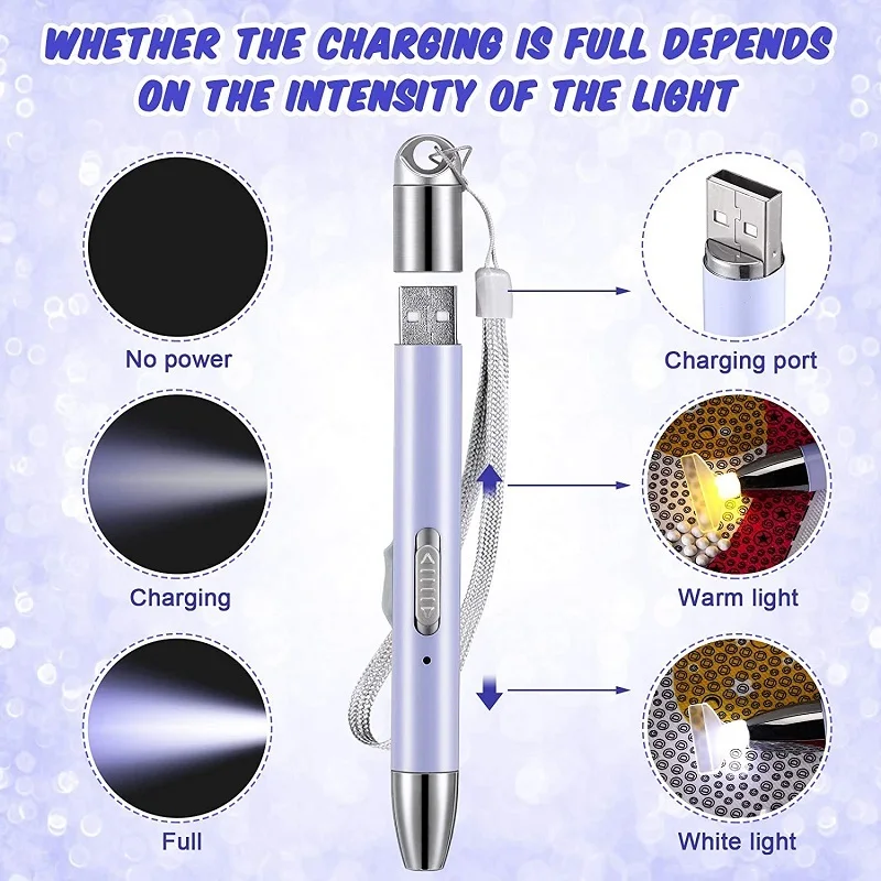 5d fashion diamond painting New USB Rechargeable Lighting 7 Heads Point Drill Pen for 5D Diamond Painting DIY Tools Drill Pen Diamond Embroidery Accessories full drill crystal rhinestone diamond painting