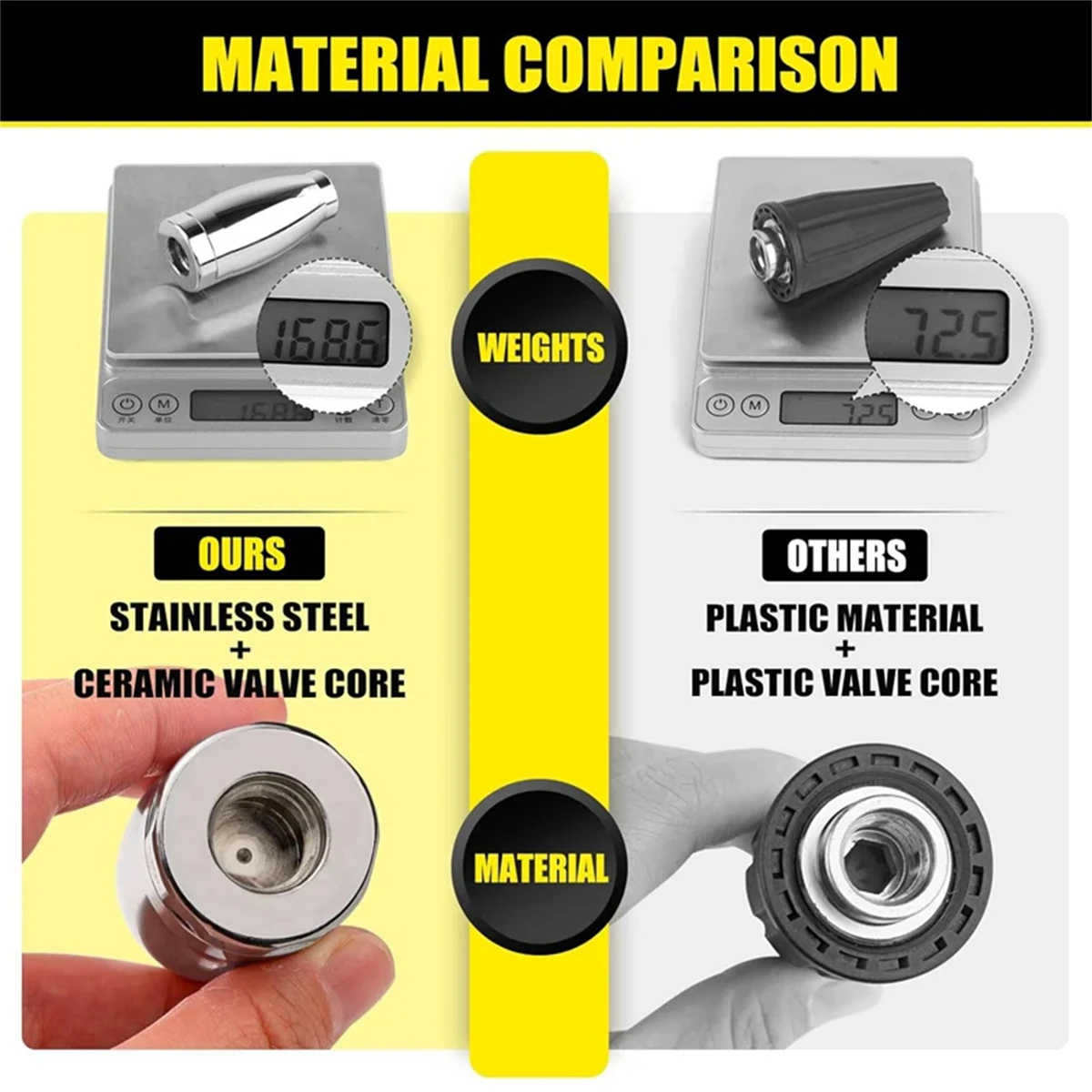 360° Rotating Turbo Nozzle for Pressure Washers! 1/4" Quick - Connect, Ideal for Concrete, Brick, Wood Fences & Windows 3