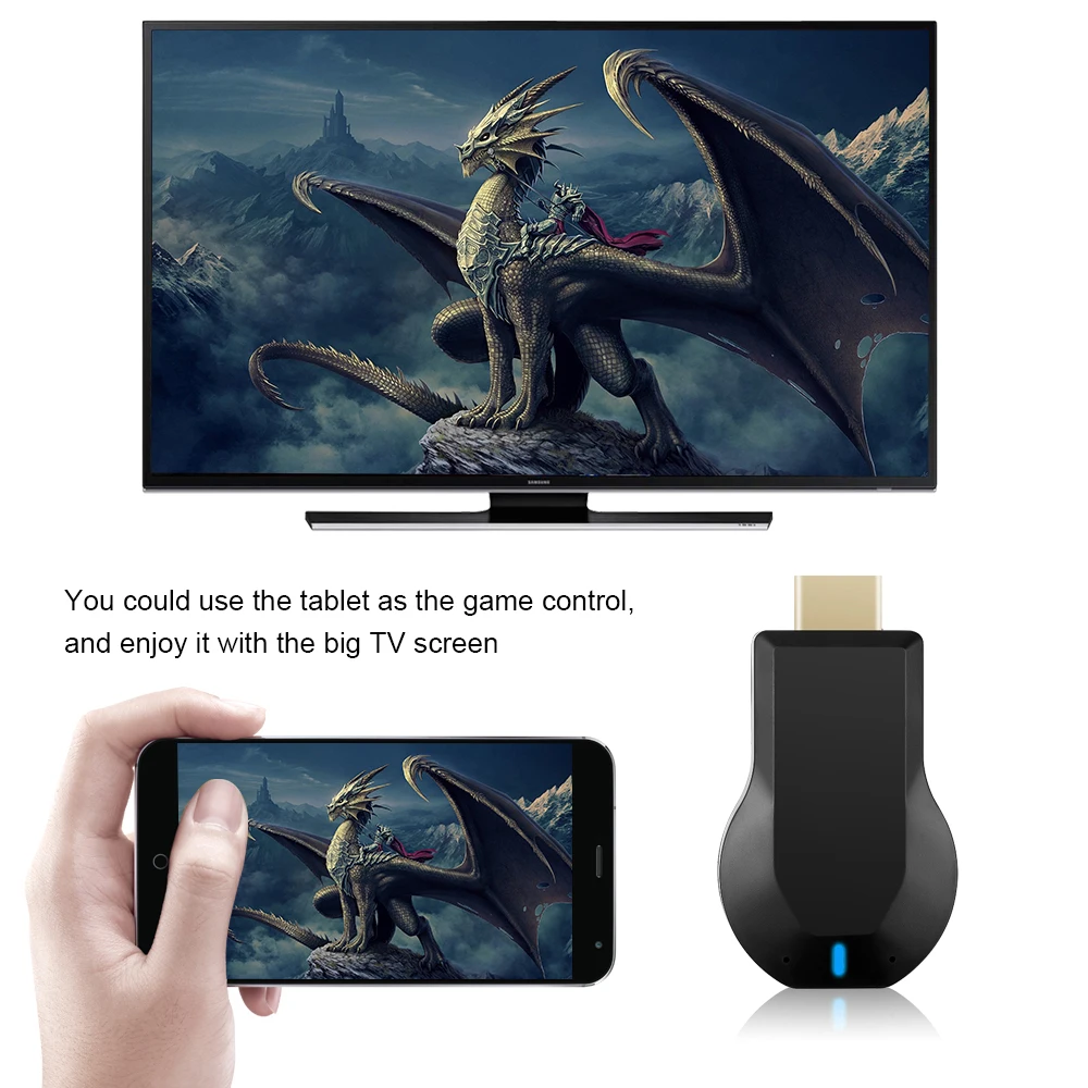 Adaptateur d'affichage sans fil WiFi Dongle Compatible HDMI Smart TV Écran Projecteur 1080P Pour Miracast EZcast Android