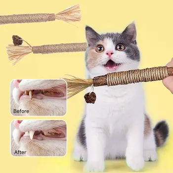 Catnip Cat Toys Natural Matatabi Pet Cat snack Stick pulisce i denti rimuovi i capelli per promuovere la digestione Silvervine Kitten Chew Toy