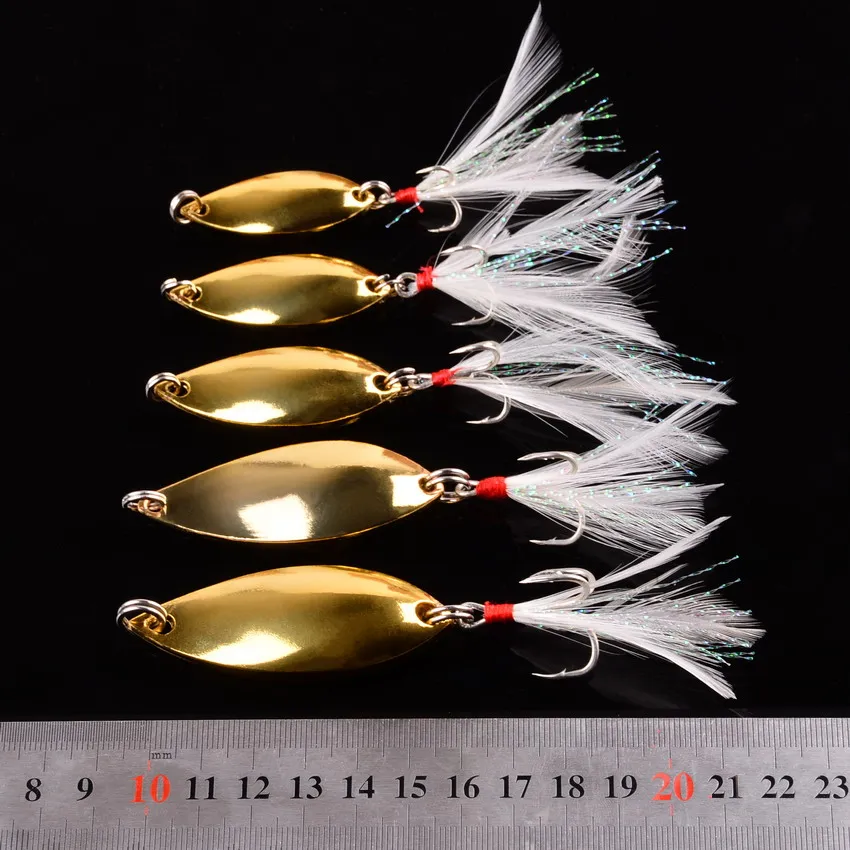 1Pcs 5g-20g Metal Spinner Spoon Lures Trout Fishing Lure Hard Bait Sequins Paillette Artificial Baits Gold Silver Fishing Tackle