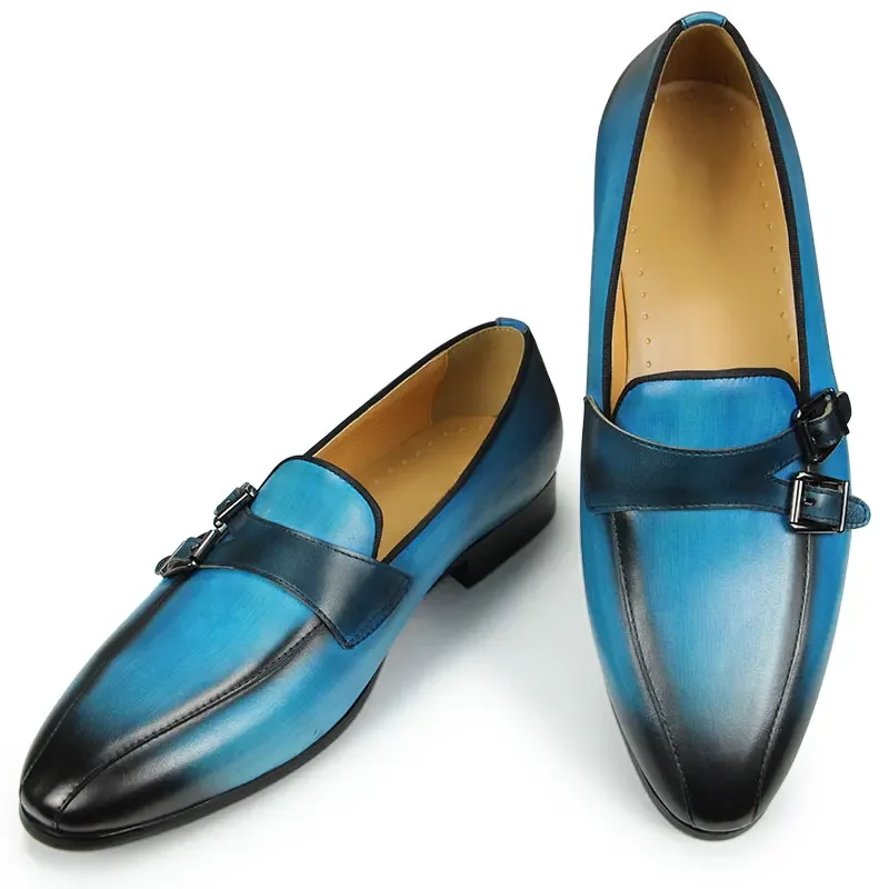 2021 Spring/Autumn Mens Dress Shoes Double Monk Strap Casual