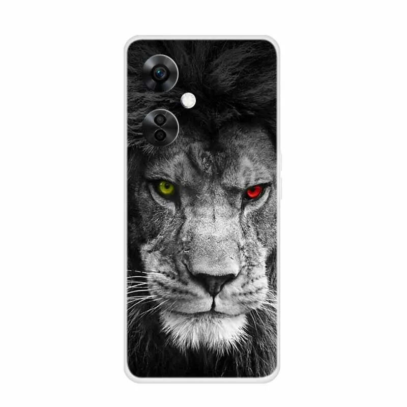 Clear Wolf Design Soft TPU Silicone Phone Cover - Transparent Etui for OnePlus Nord CE 3 Lite