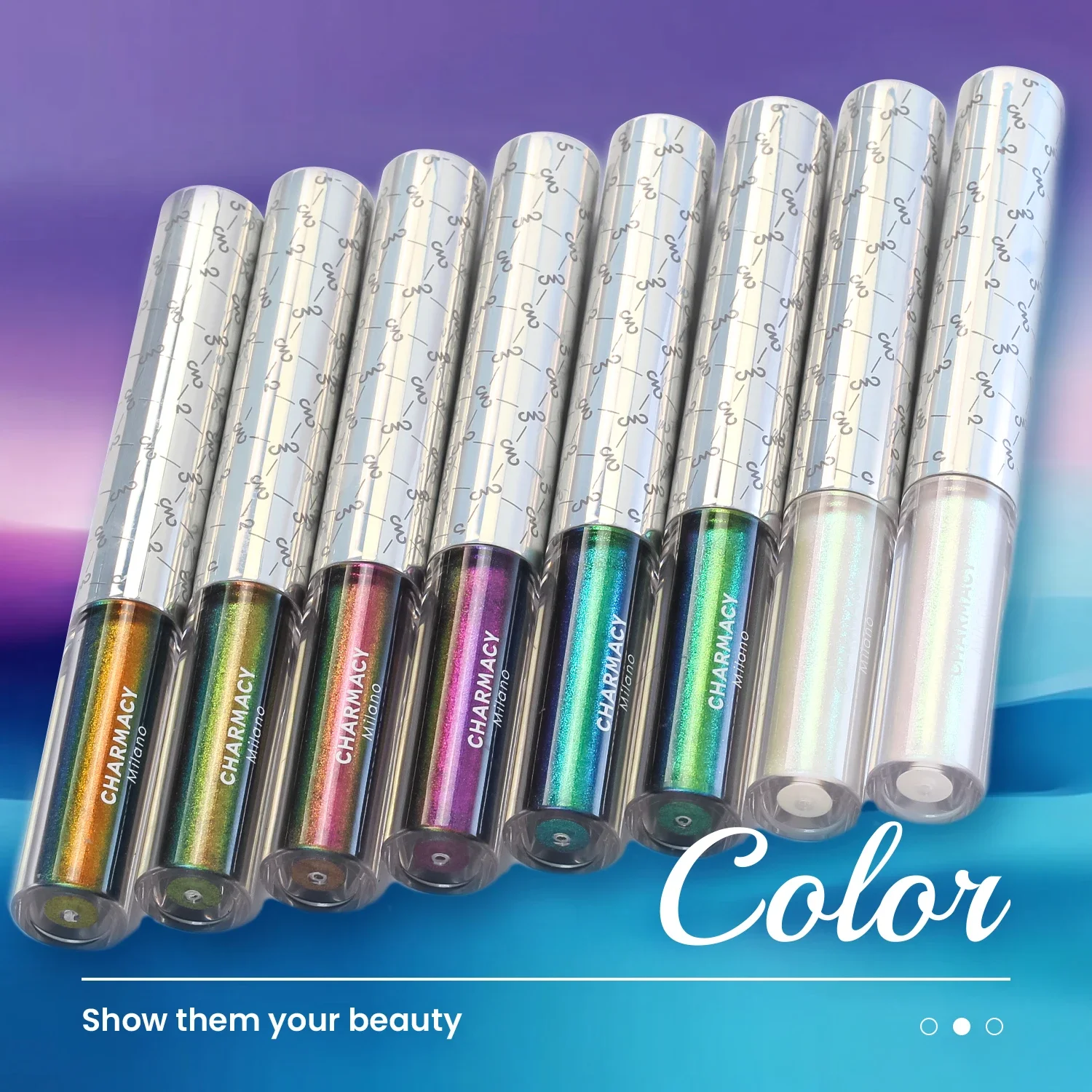 CHARMACY Multichrome Liquid Eyeliner Pen Glitter Waterproof  Long-lasting High Pigment Smudge-proof Eye Liner Makeup for Women 6