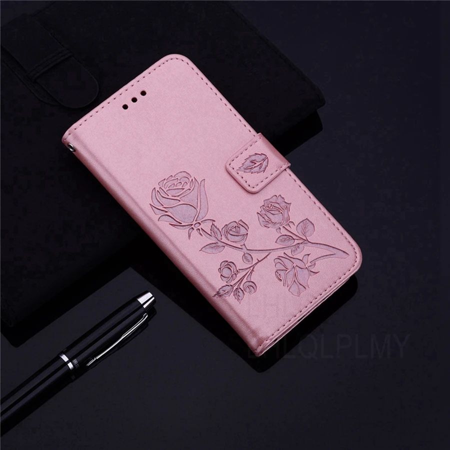 Rose Leather Wallet Flip Phone Case Cover