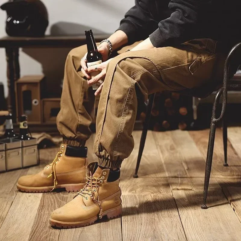 Cargo Pants Military Cargo Pants Men American Letter Foam Print Tactical Outdoor Jogger Sweatpants