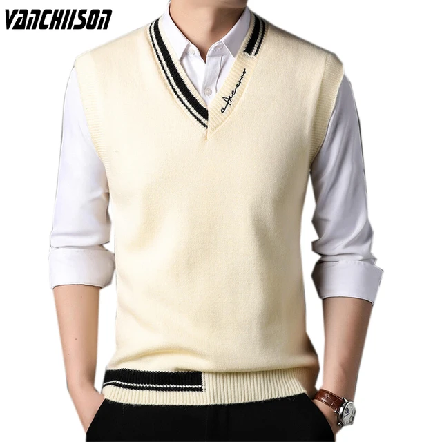 Chaleco de punto de estilo coreano para hombre, Jersey sin mangas de talla  grande de 100kg, jersey de retales con cuello en V para otoño e invierno,  00026 - AliExpress