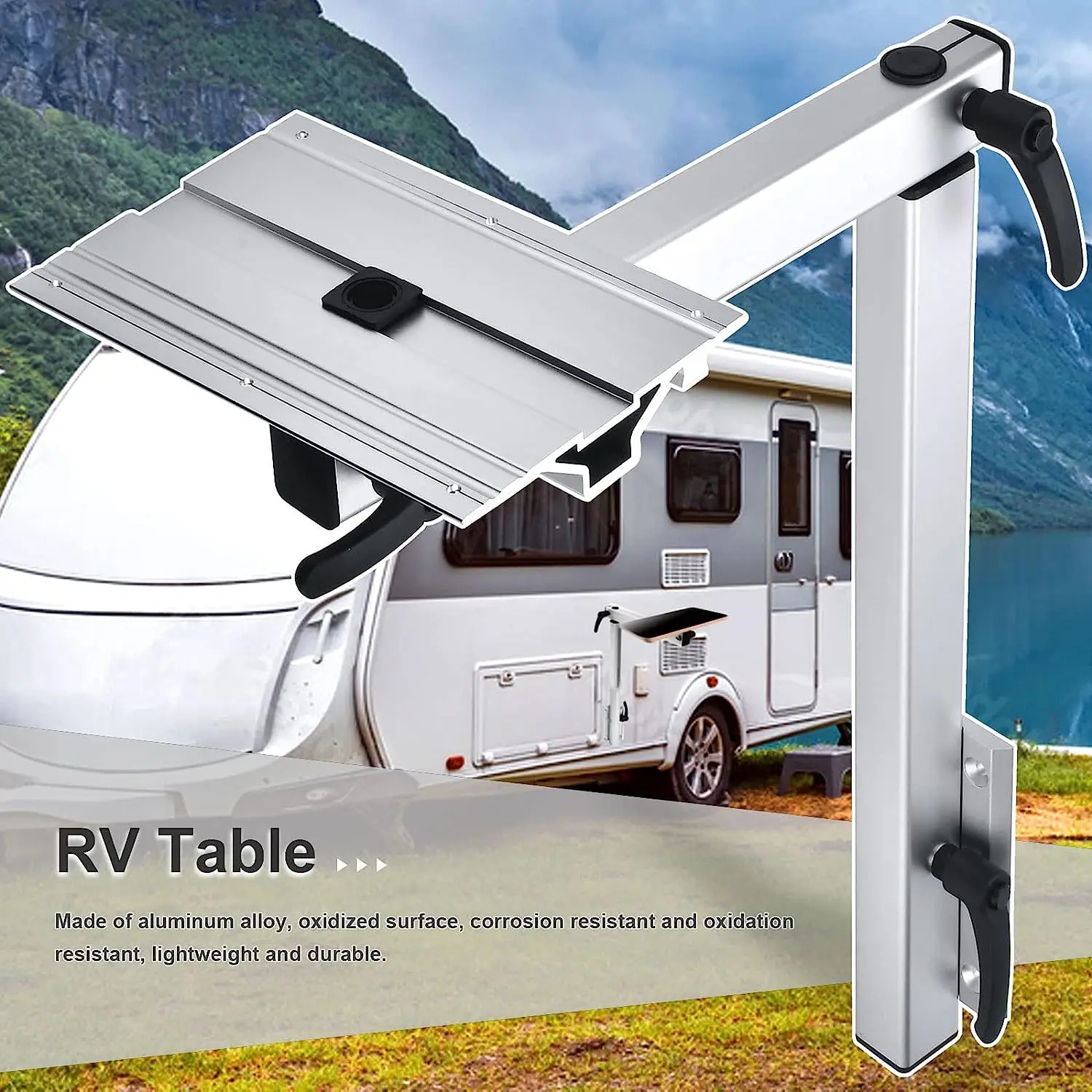 RV Removable Adjustable Table Leg Bracket Rotation Desk Base Mount for