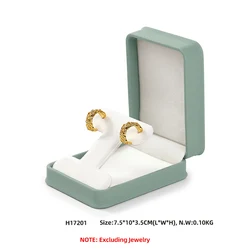 Luxurious PU Leather Earring Jewelry Gift Box Organizer (Green)