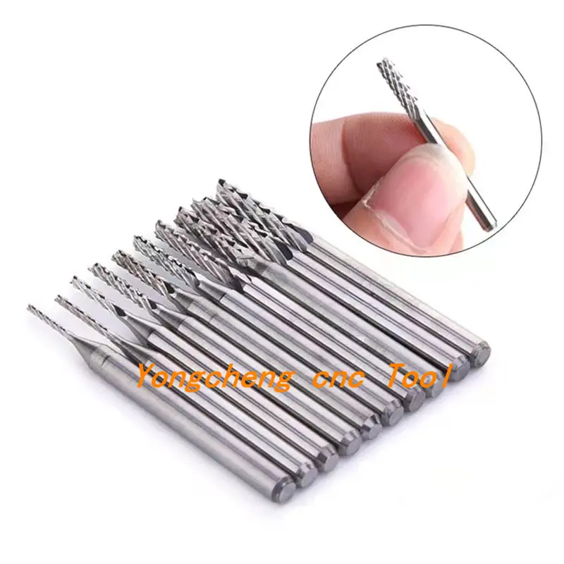 10pcs PCB Corn End Milling Cutter 0.5-3.175mm, 3.175mm (1/8) Shank Hard Alloy PCB Milling Cutter CNC Cutting Milling Cutter image 2
