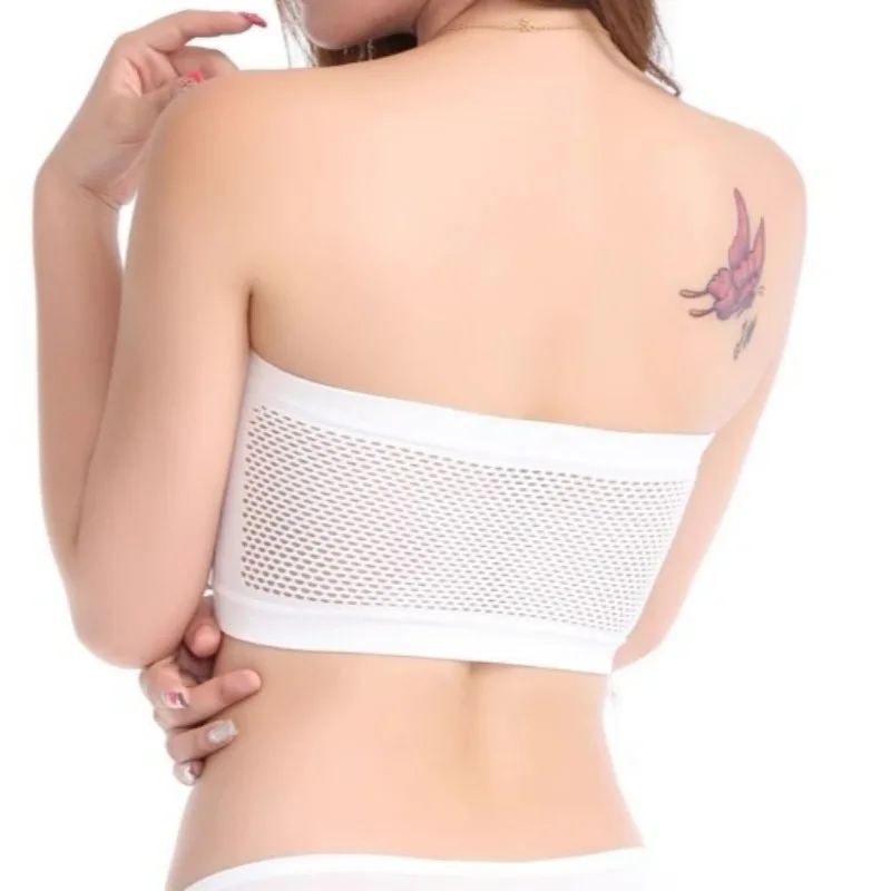 Breathable Strapless Bra for Women Summer Yoga Bustier Female Underwear Back Mesh Bralette Multicolour Lingerie Push Up Bras