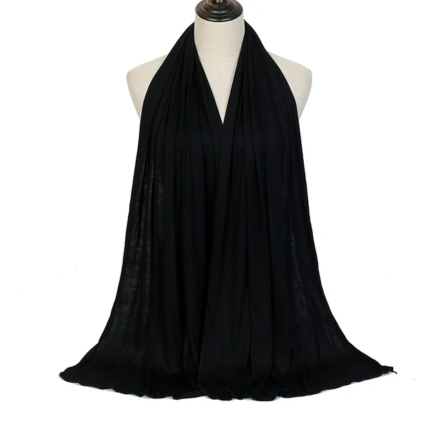 Écharpe Hijab en Jersey de coton Modal de qualité supérieure, châle musulman Long, Turban doux uni, bandeau pour femmes, bandeau africain 170x60cm