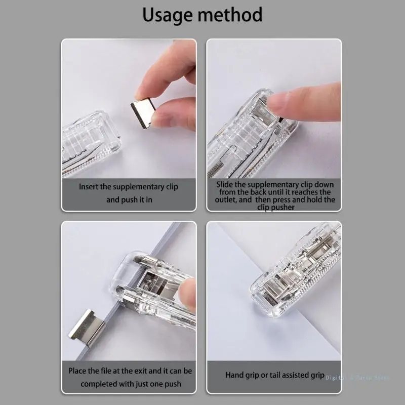 M17F 5 Pieces Handheld Paper Clip Clamp Dispenser Reusable Metal Paper Clip Clamp