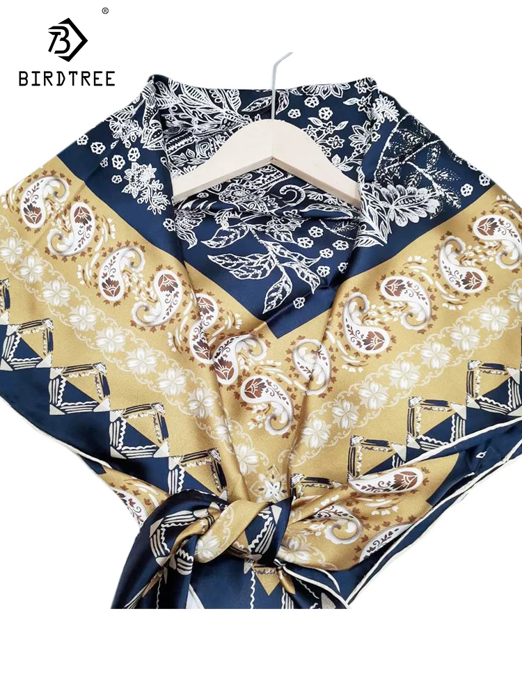 

BirdTree 100%Real Silk Retro Scarf For Women, Flower Kerchief, Mom's Gift Fashion Elegant OL Scarves, 2024 Spring New A419101QC