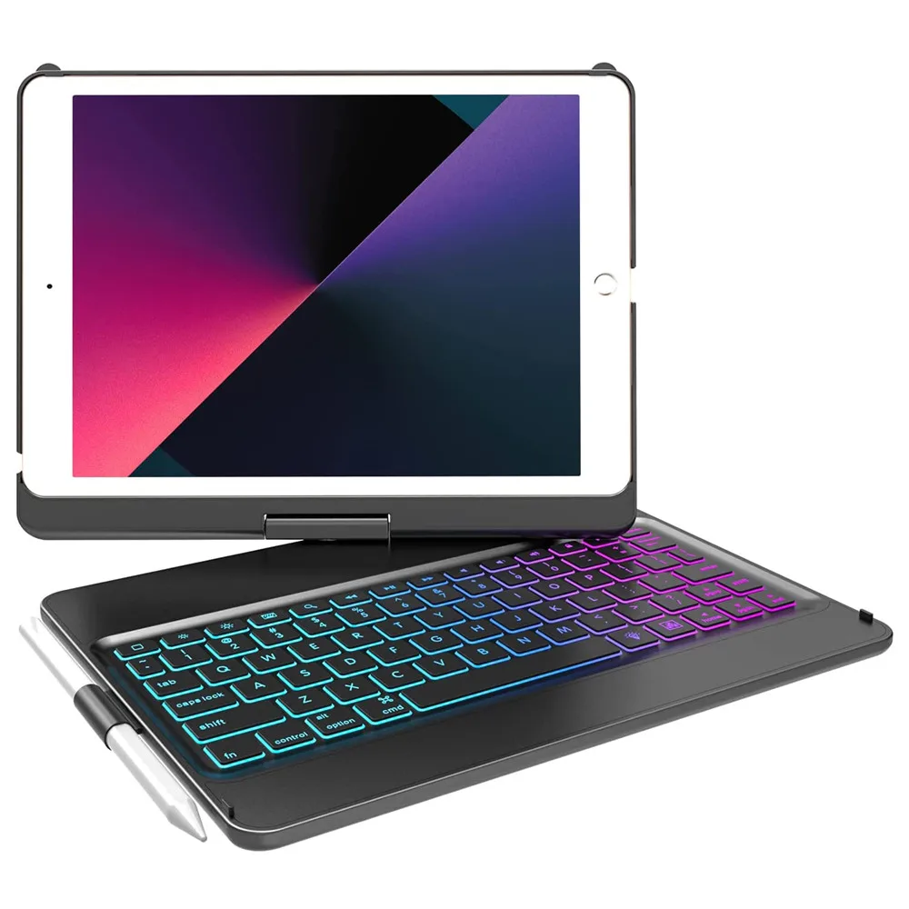 Per Ipad Air1 Air2 Custodia Per Tastiera Magica Tastiera Pieghevole Con Retroilluminazione A Rotazione Per Apple Ipad 5Th 6Th Gen 2018 Pro 9.7 Custodi