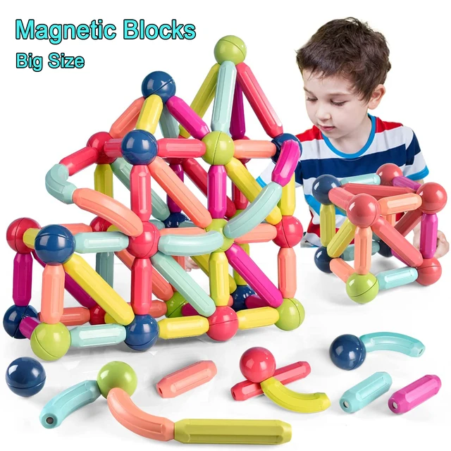 Big Size Magnet Sticks Construction Set Magnetic Designer Bar Rod Balls Building Blocks Educational Magnet Bricks Toys Kids Gift 1