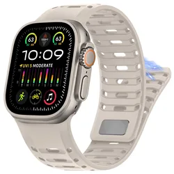 Premium Sport Silicone Magnetic Watch Strap Bracelet for 42 44 45 46 49mm (Starlight)