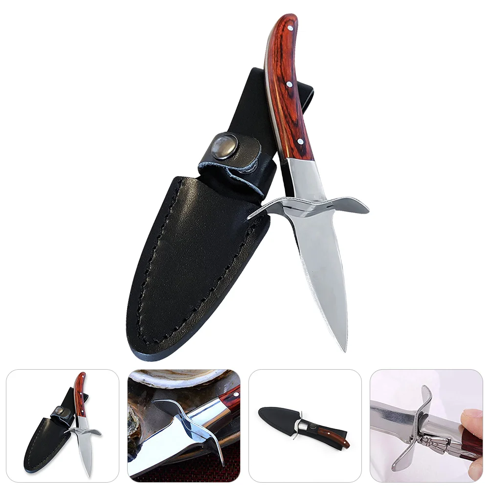 Colored Wood Handle Oyster Knife Shucker Opener Shellfish Cutter Kitchen Gadgets Seafood Tools Dining Accessories Cooking