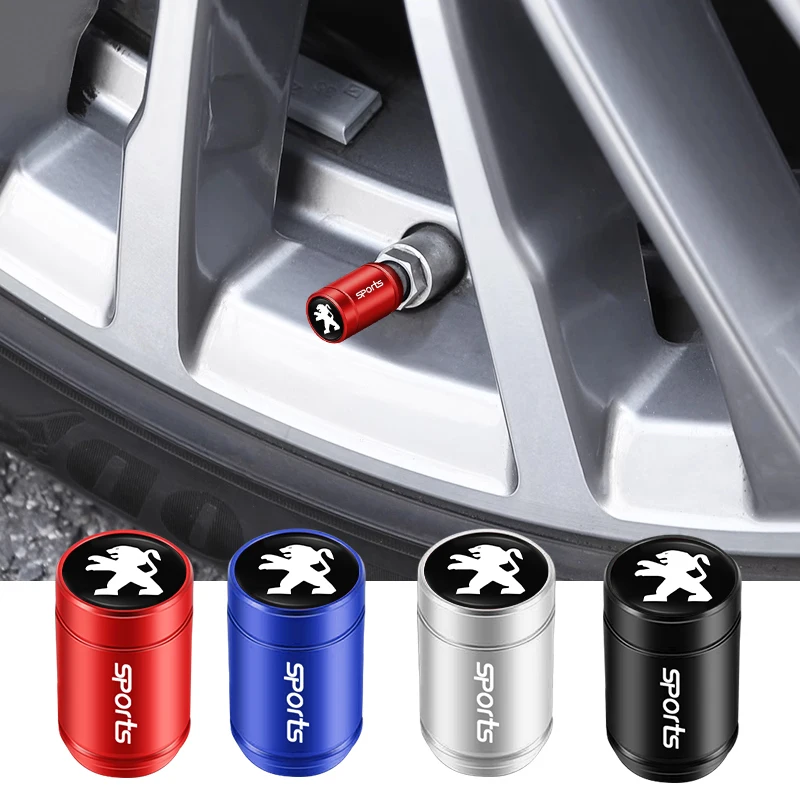 Metal Car Wheel Valve Cap 4pcs For Peugeot