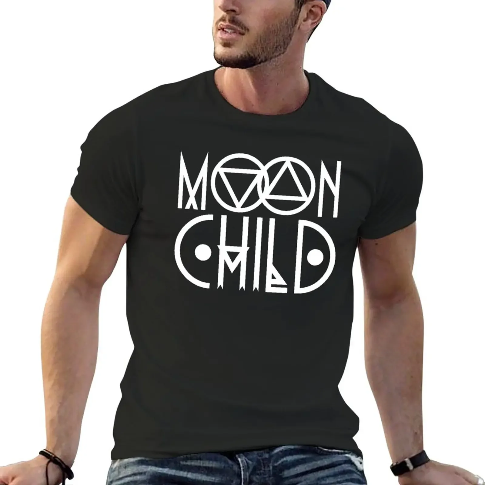 

Moon Child T-Shirt Short sleeve tee heavyweights Blouse Men's cotton t-shirt