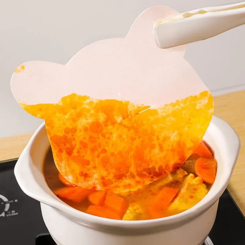 60Pcs/Bag Kitchen Food Oil Absorption Paper Health Oil Filter Cuttable Bear Shape Home Kitchen Accessories Universal Simple Pure