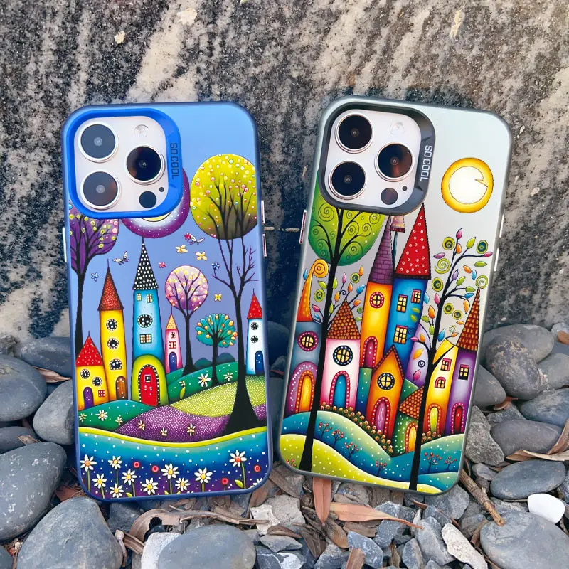 Colorful Forest Town Fashion Laser Shockproof Phone Case