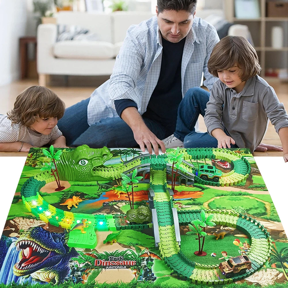 Jouet De Piste De Course Pour Enfants, Voiture De Dinosaure