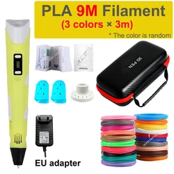 3D Printing Pen for Kids - Creative DIY Drawing Tool with PLA Filament and Travel Case (EU add 9M PLA)