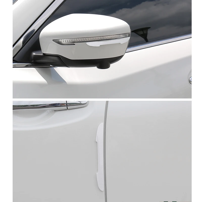 4pcs Car Door Protector Anti-collision Strip Auto Rearview Mirror Protection Sticker Front Rear Bumper Rubber er Bar car stickers car door edge guards car door protector car threshold protector car door anti collision strip