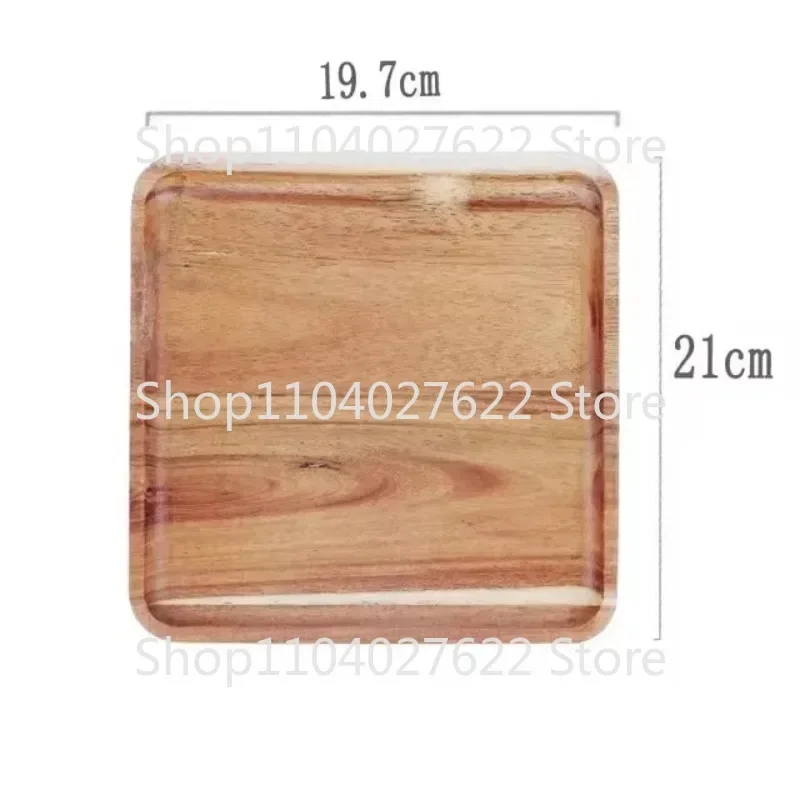 Acacia Wood Coffee Tray Rectangular Food Cup Trays Decorative Wood Plate Dessert Candy Acacia Wood Gongfu Tea Tray 4
