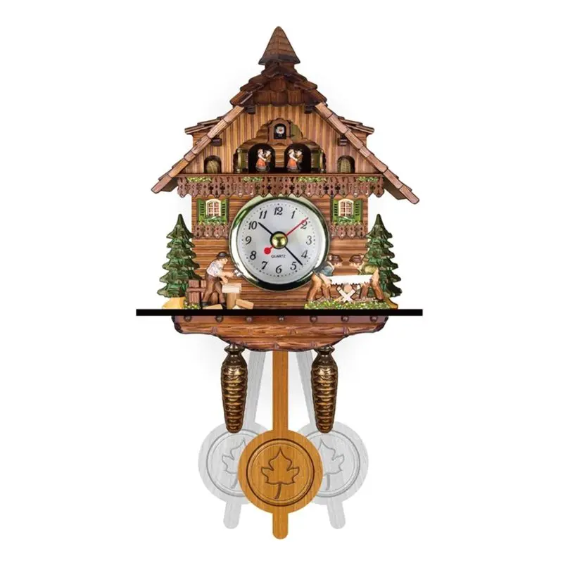Antique Wood Cuckoo Wall Clock Bird Time Bell Swing Alarm Watch Home Decoration Dropshipping