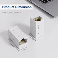 ZOERAX 2 ชิ้น RJ45 Cat6 Inline Coupler Ethernet Coupler, Ethernet Extender Connecter สําหรับ Cat6/Cat5e/Cat5 สาย Ethernet 4