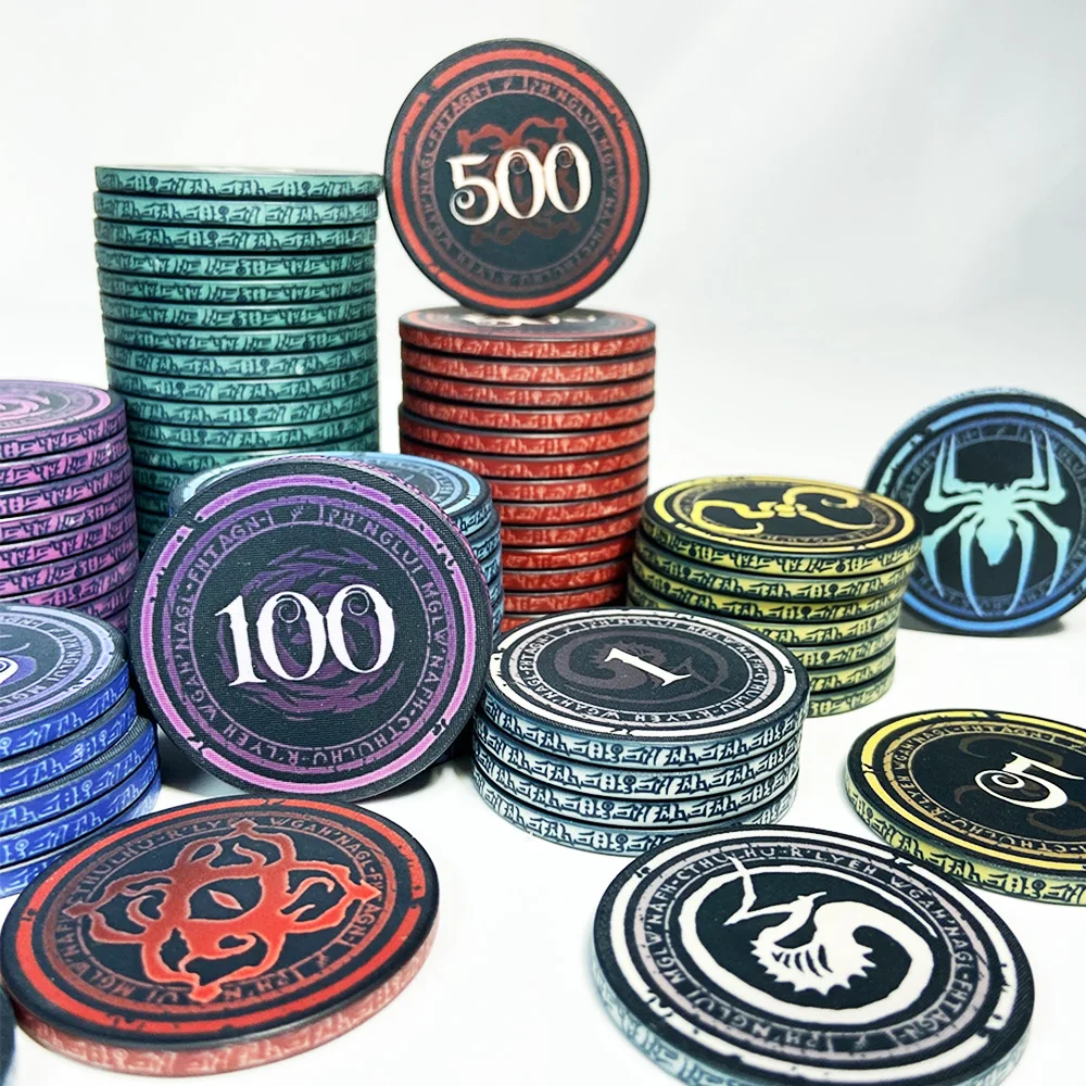 10PCS Ceramic Poker Chips 39mm Personalized Constellation Design Texas Hold'em Poker Chips 4