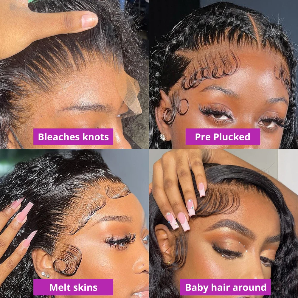 Women Wigs Transparent 13x4 13x6 360 HD Water Wave Lace Front Wigs Curly Human Hair Deep Wave Lace Frontal