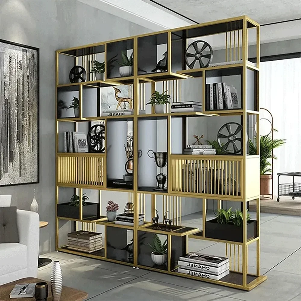 Four Tier Stainless Steel Metal Wine Rack Modern Bar Cabinet