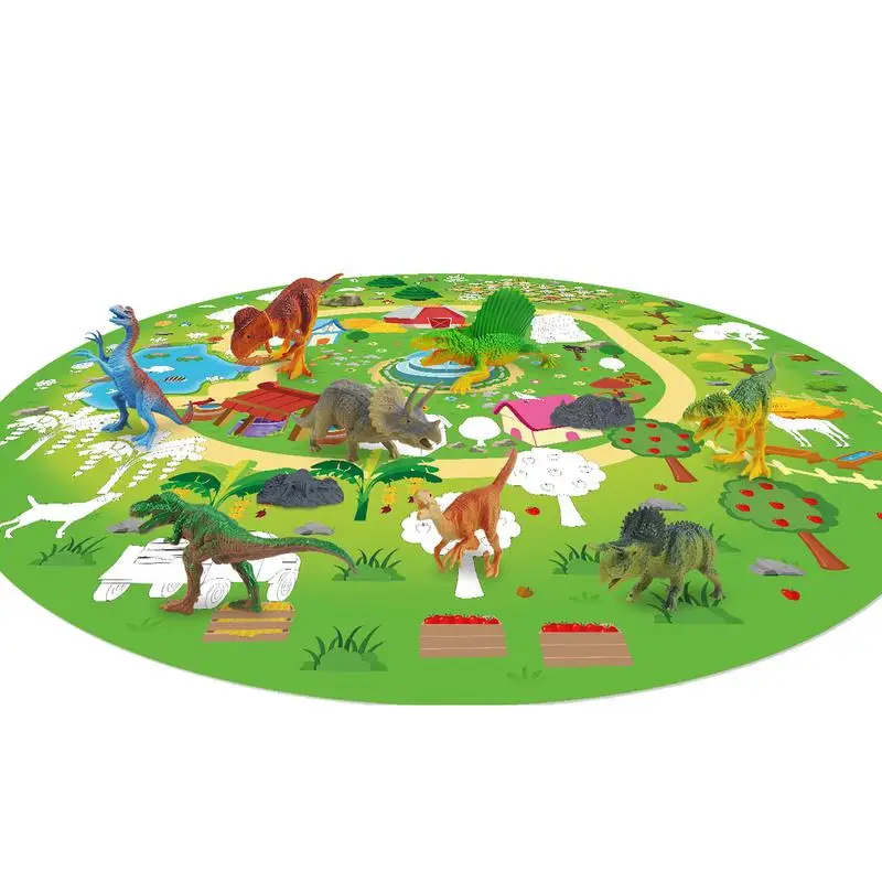 

Dinosaur Toy For Kids Realistic Dinosaur Figure Toy Preschool Cartoon Toy Create Dino World Playset Portable Storage Box Gifts