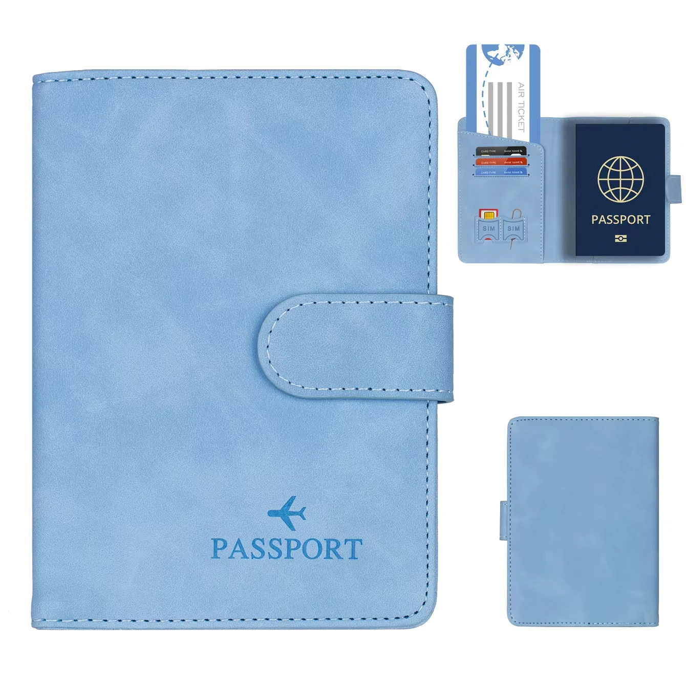 Elegant RFID Blocking Passport Holder Wallet – Luxury PU Leather Travel Accessory