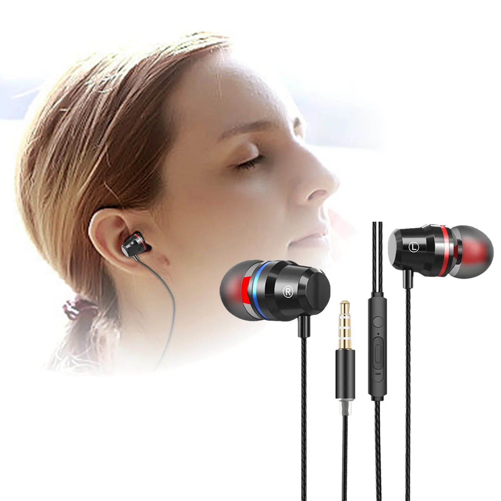 3.5mm Wired Headphones In Ear Headset Wired Earphones With Microphone For Phones Samsung Xiaomi Laptop Earphone Accessories