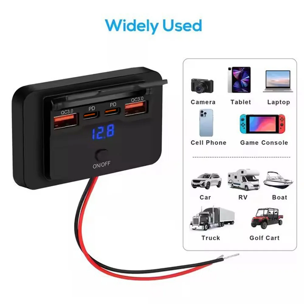 High-Speed 4-Port USB Car Charger with Fast Charging and Quick Charge Adapter