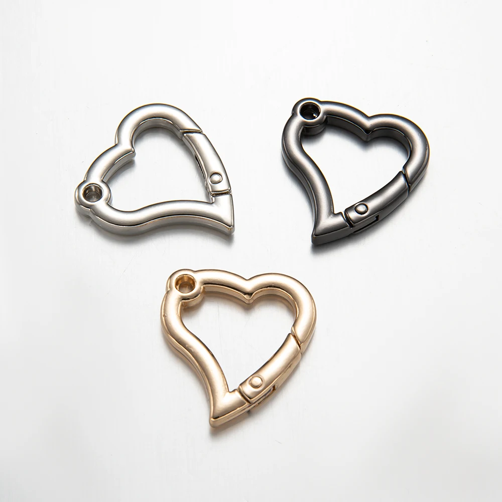 5pcs Heart Snap Hook Clip Carabiner Connector Clasp For DIY Key