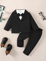 Winter  0-3Years Old  Baby Boy Gentleman's Suit With Shirt + Suit Long-sleeved Jacket + Trousers 3-Piece Set 1