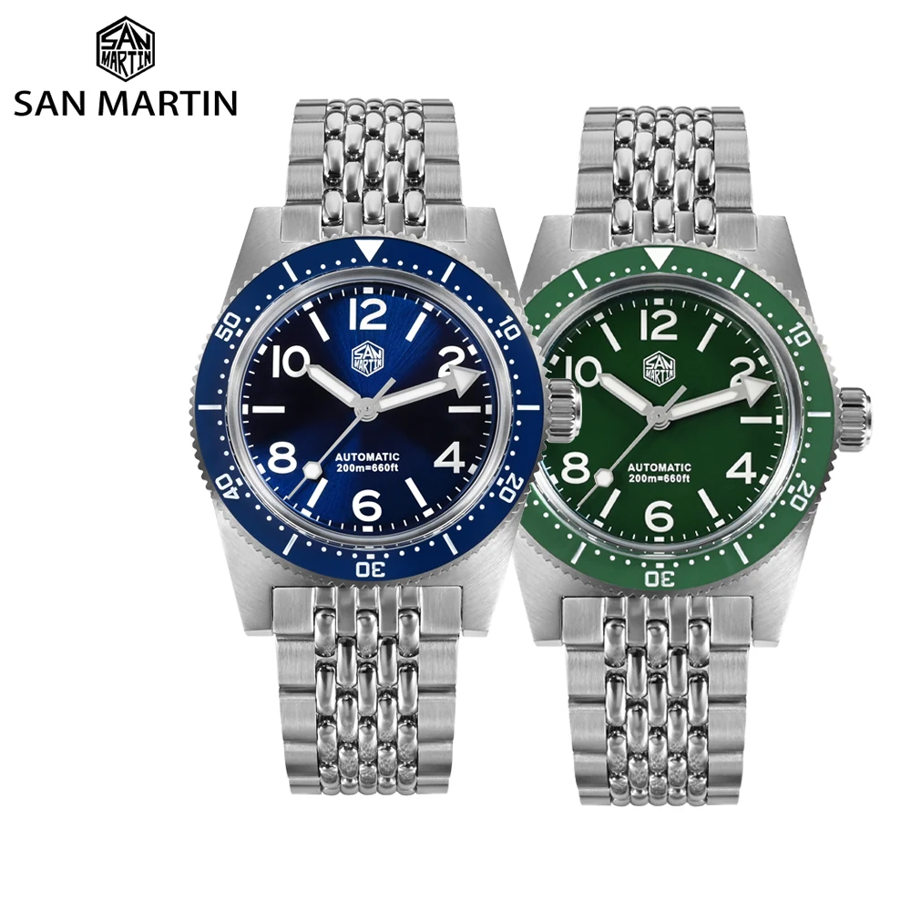 San Martin New 62Mas Diving Watches Fashion Luxury Orologio Da Uomo Meccanico Automatico Con Chiusura Regolabile Fly Bgw9 20 Atm