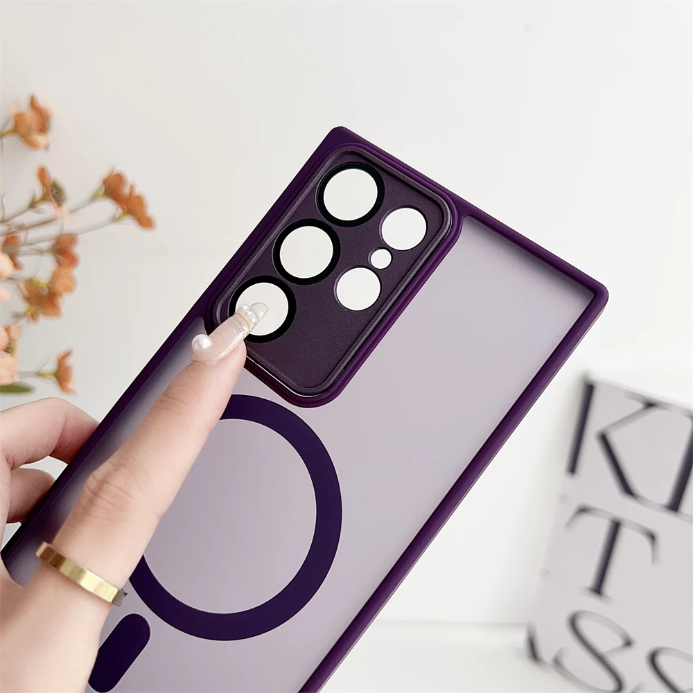 Magsafe Compatible Magnetic Matte Shockproof Phone Case - Transparent Cover