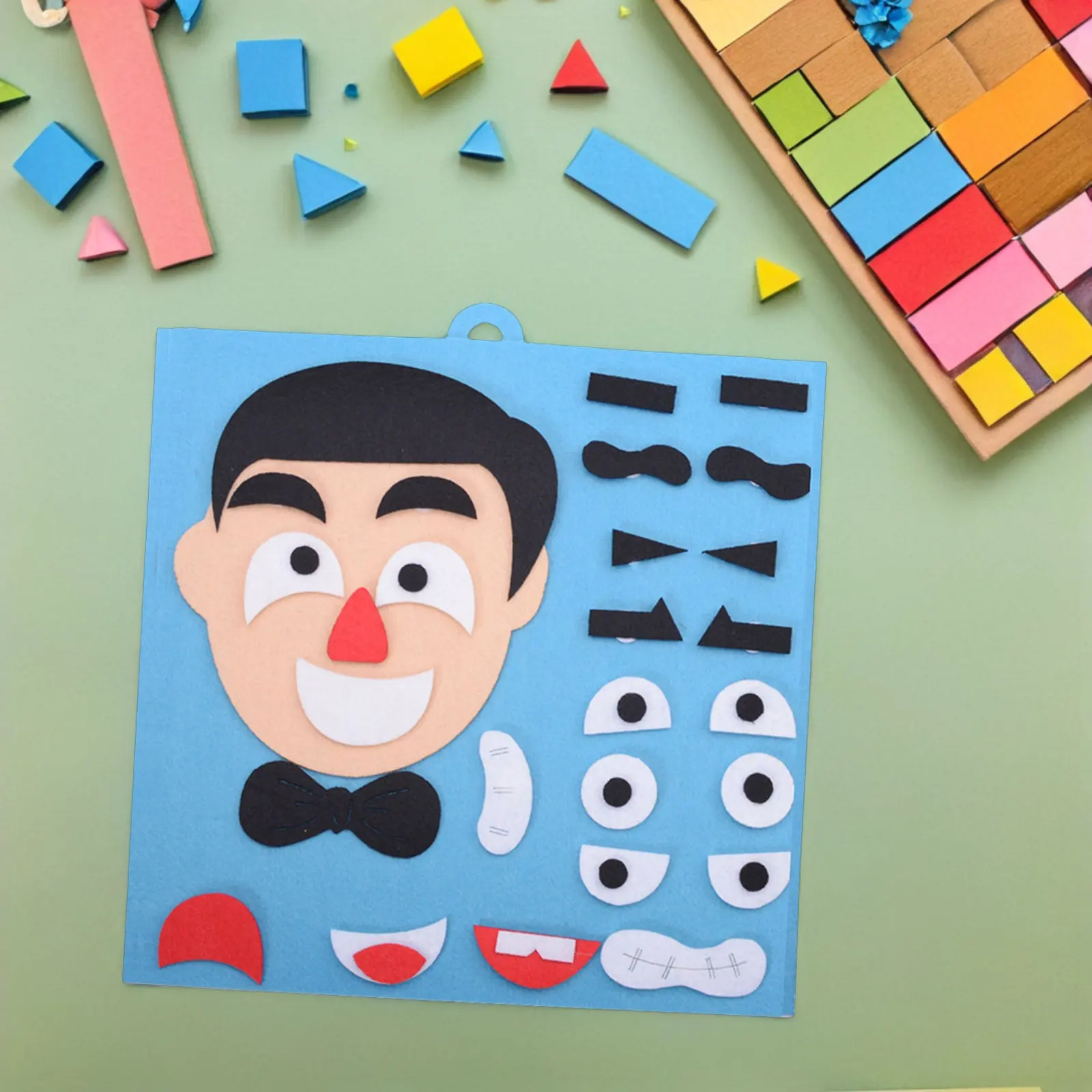 1Pcs 얼굴 퍼즐 교육 게임 조기 발달 학습 감정 인지 능력 부모 자녀 상호 작..