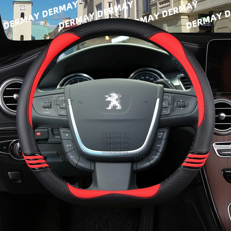 

Для Peugeot 508 508SW 508L I II чехол рулевого колеса автомобиля Cute Carbon Fiber + PU Leather Girls Мультяшные автомобильные аксессуары интерьер