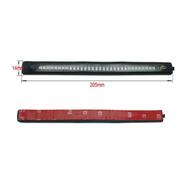 Motorcycle LED Tail Light Strips 48 LED Red Brake Tail Light Stop Lihgt Amber Turn Signal Multifunction Waterproof 8
