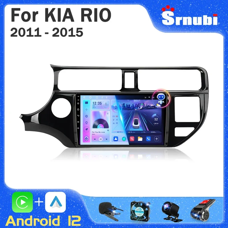 

Srnubi 2 Din Android 12 Car Radio for KIA RIO 2011 2012 2013 2014 2015 Multimedia Video Player 4G WiFi GPS Carplay DVD Head Unit