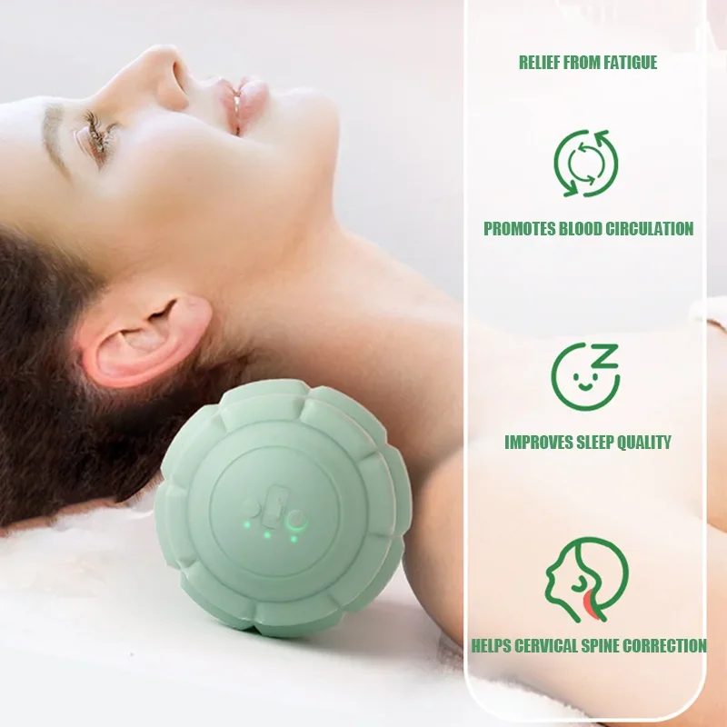 Electric Peanut Ball Deep Vibration Massage Fitness Neck Shoulder Lumbar Muscle Relaxation Silicone Fascia Ball Massage