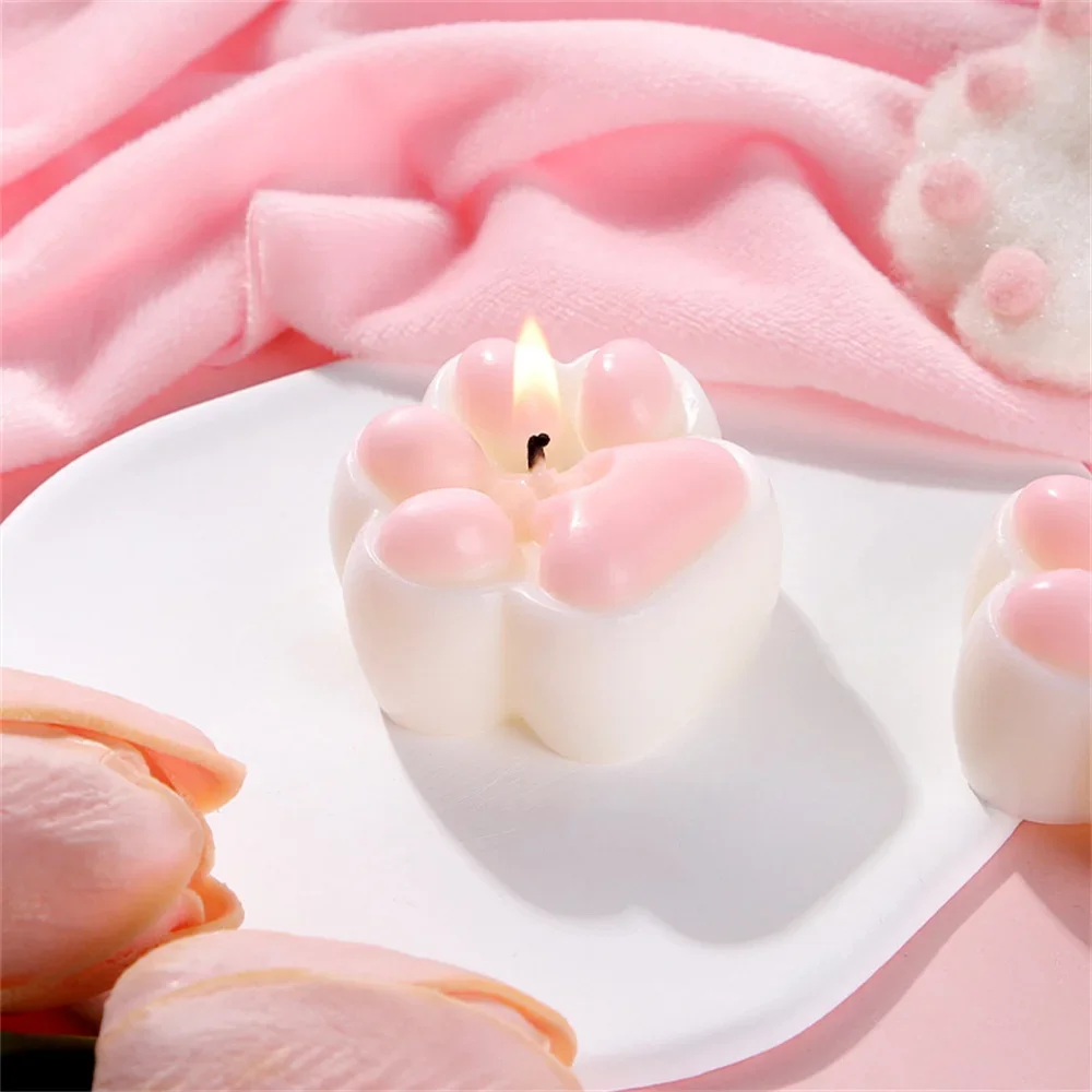 3PCS 3D Cute Pink Cat's Low Temperature Sex Candles BDSM Low Heat Massage Candles for Adult Erotic SM Dols
